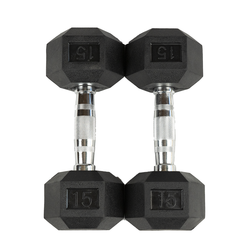 Rubber Hex Dumbbell Set 5 50 lbs. Flaman Fitness Commercial