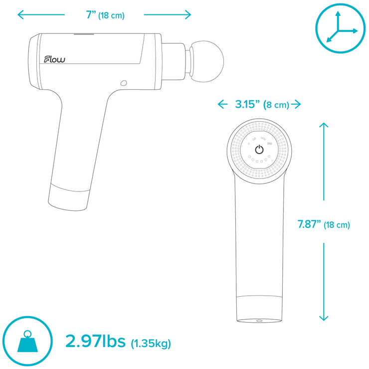 Flow Mini Massage Gun Dimensions